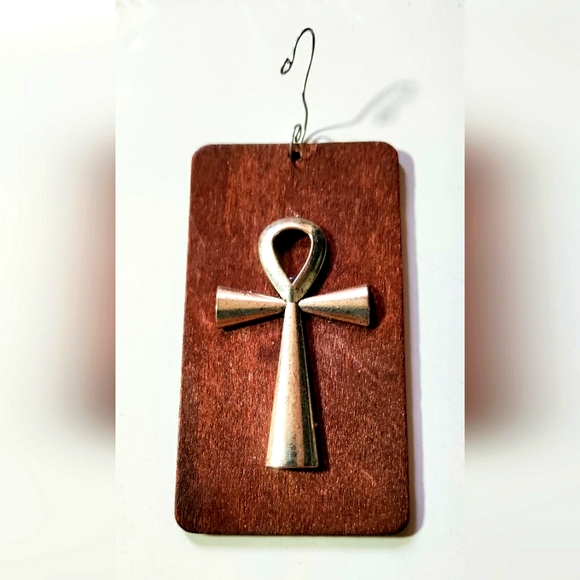 HAPPY HOLIDAYS New (2) Africentric Ornaments! ~Africa, ANKH~ Handcrafted Wood. - Picture 4 of 6